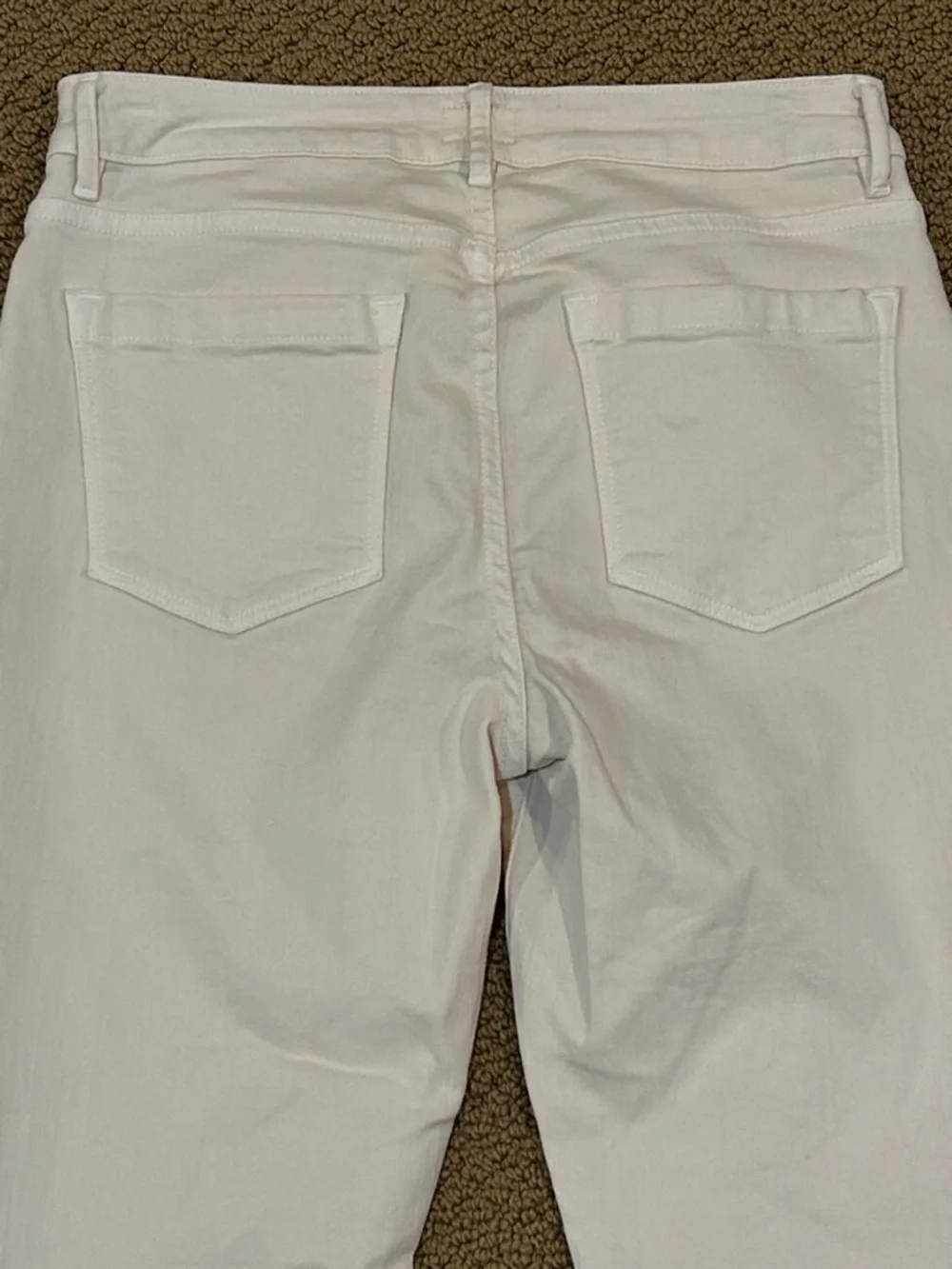 Ann Mashburn Flare Cropped 5-Pocket Jeans in Natural Stretch Denim size 27